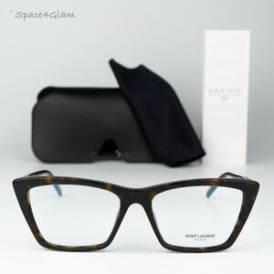 BRAND NEW Saint Laurent SL737 MICA THIN OPT 002 Havana Cat Eye Unisex Eyeglasses